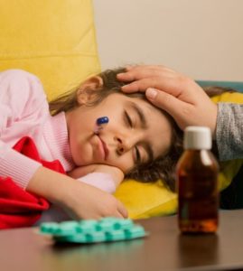 Sick child and medicines