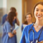 smiling nurse in urgent care clinic